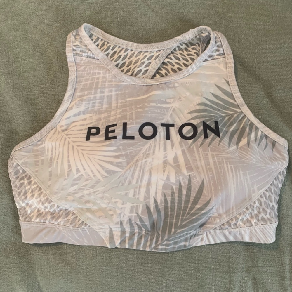 Peloton x WITH Tropical Leaf Grey Sports Bra M